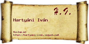 Hartyáni Iván névjegykártya