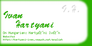 ivan hartyani business card